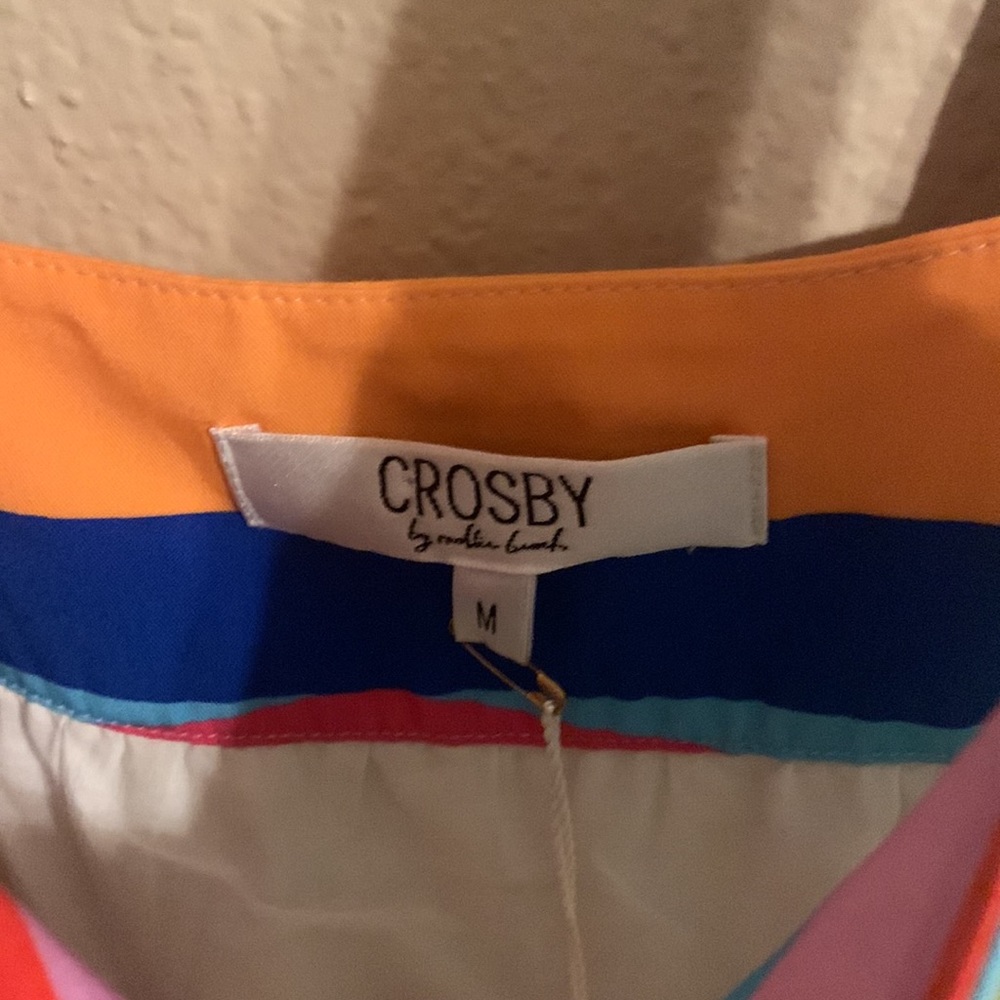 NWT Crosby by Mollie Burch Winnie dress rainbow stripe M - Picture 5 of 6